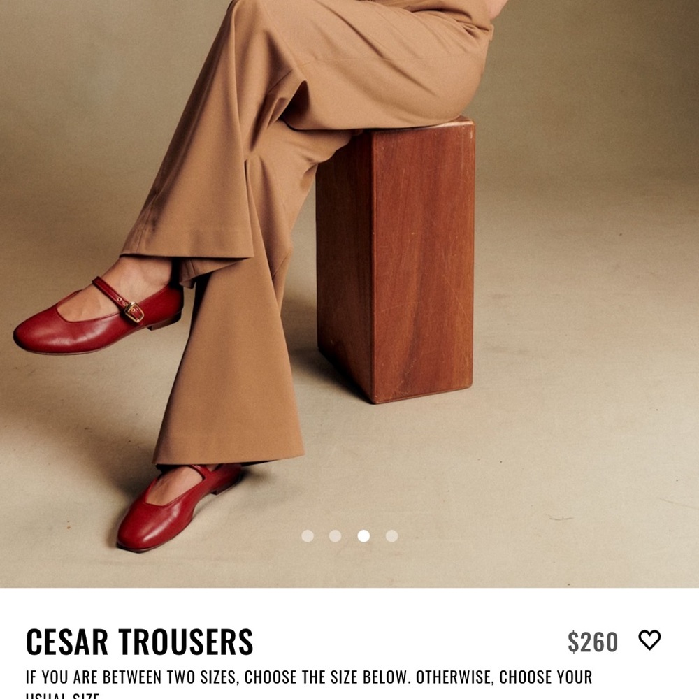 Sézane Tan Wide-Leg Trousers